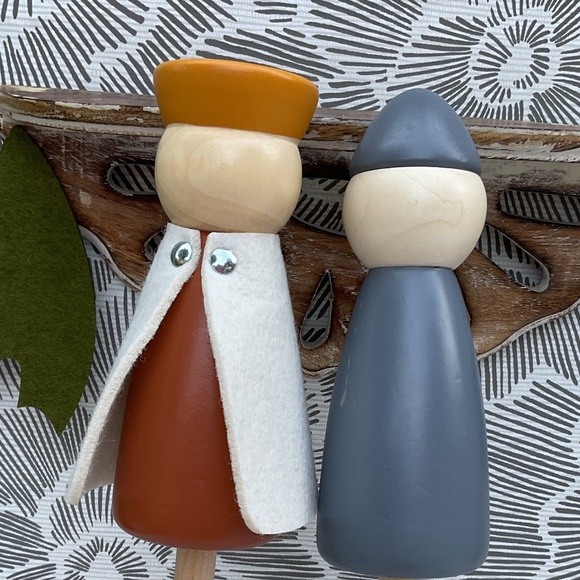 Collection of Scandinavian Wooden Show Puppets Figures King Knight Dragon Wizard - Picture 15 of 16